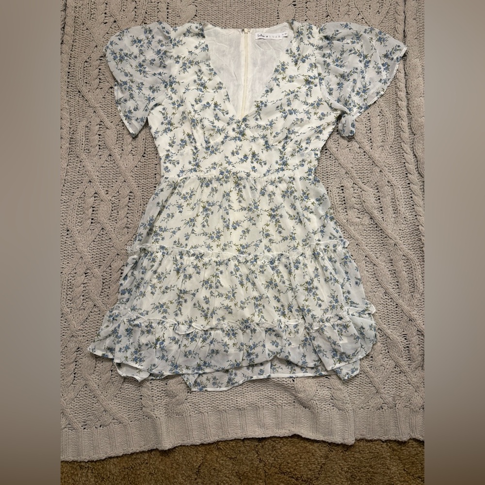 Lulu's Blue Floral Dress